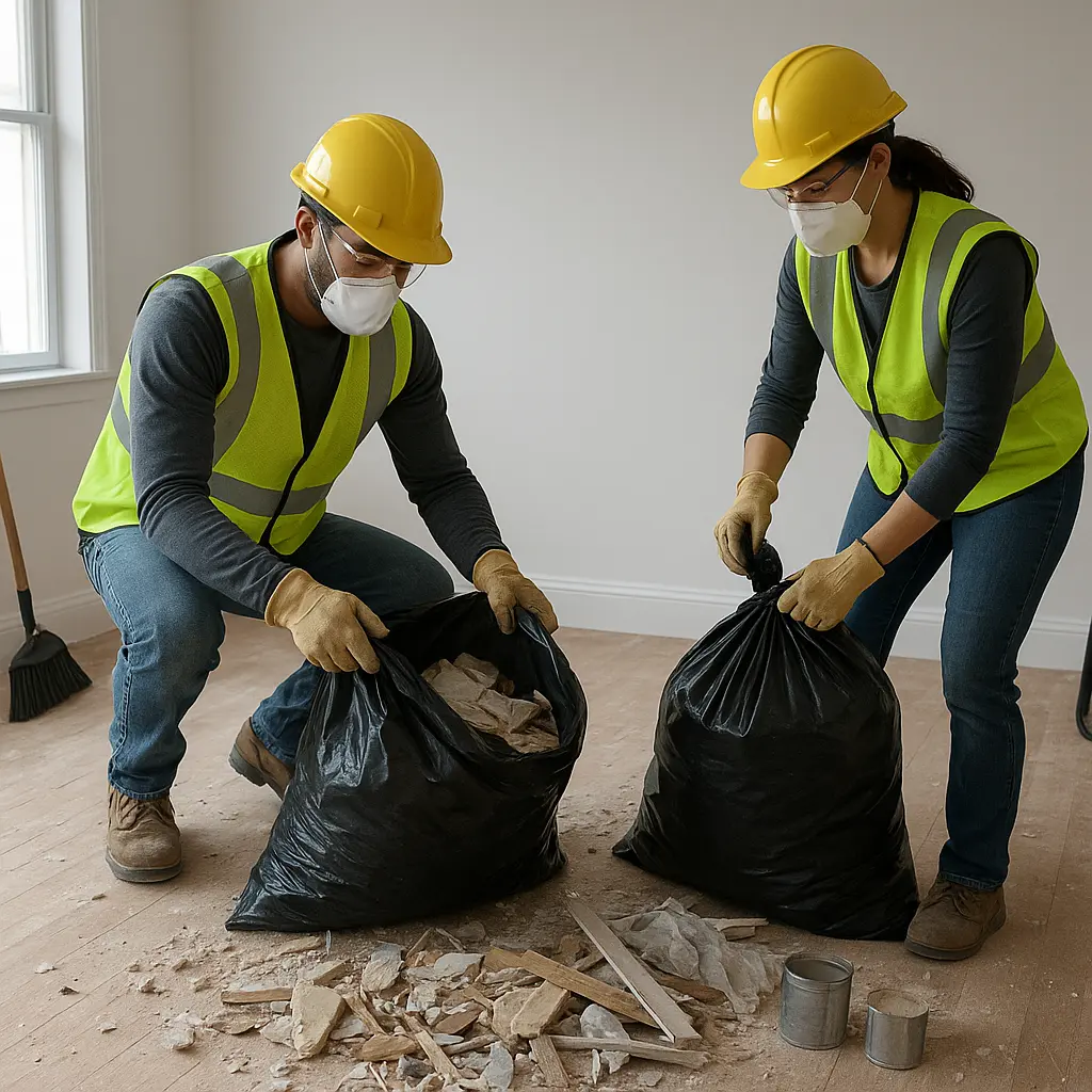 Retirada de escombros tras reforma